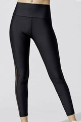 Black Leggings With Mesh Panel