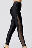 Black Leggings With Mesh Panel