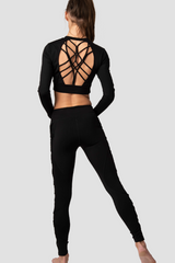 Hand Made Crisscross with Mesh Fitness Leggings